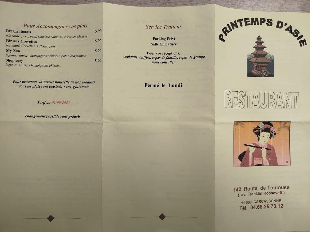 Le Printemps d'Asie - Menu Image 1