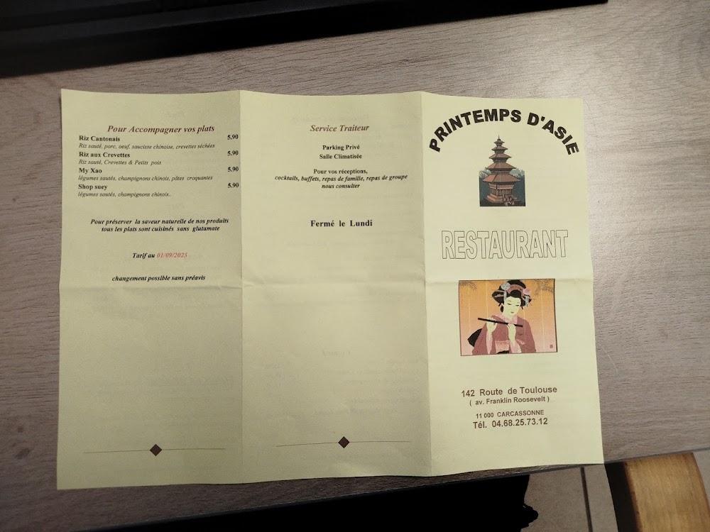 Le Printemps d'Asie - Menu Image 3